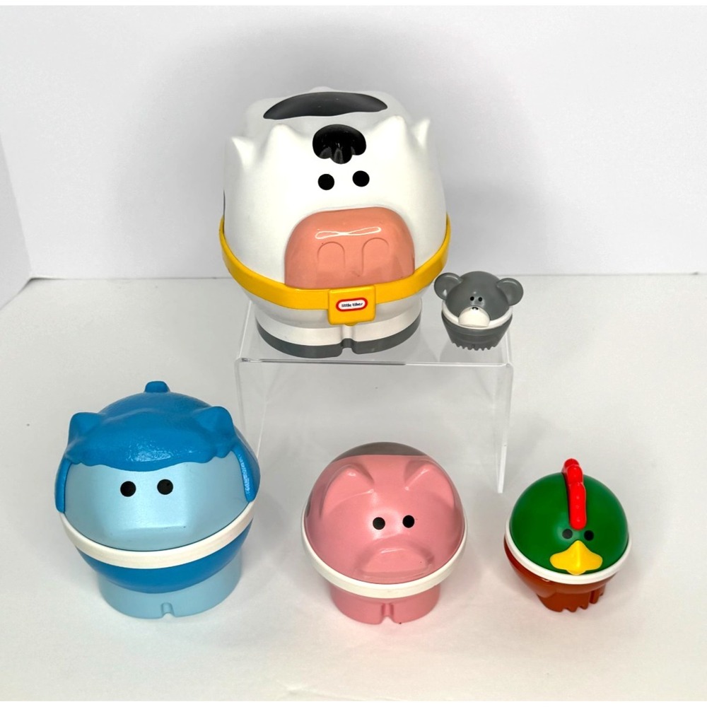 Vintage Little Tikes Farm Animals Stacking Nesting Preschool Toy Set Cow Sheep